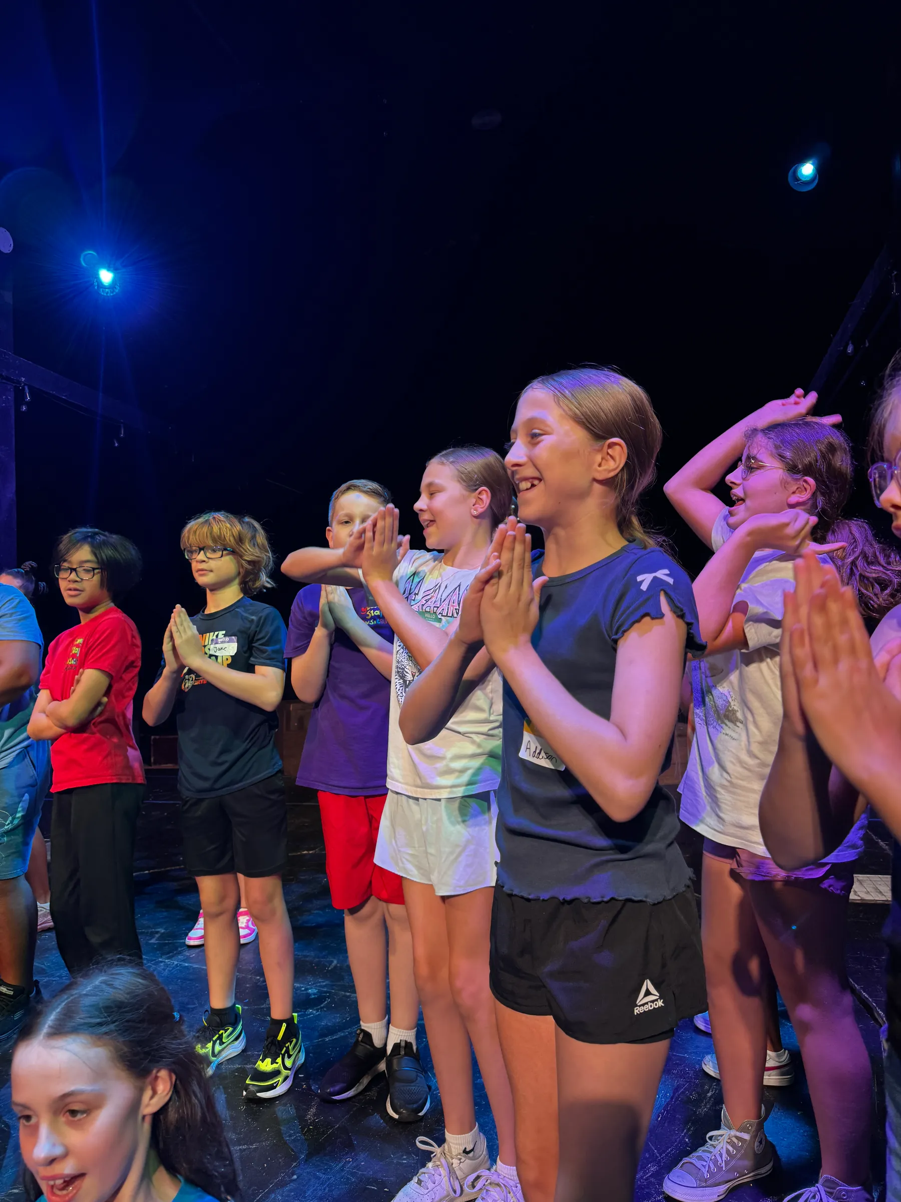 Rising 3rd to 6th grade campers rehearsing at the Dillard Street studio
